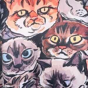 Cats All Over Print Scrub Top